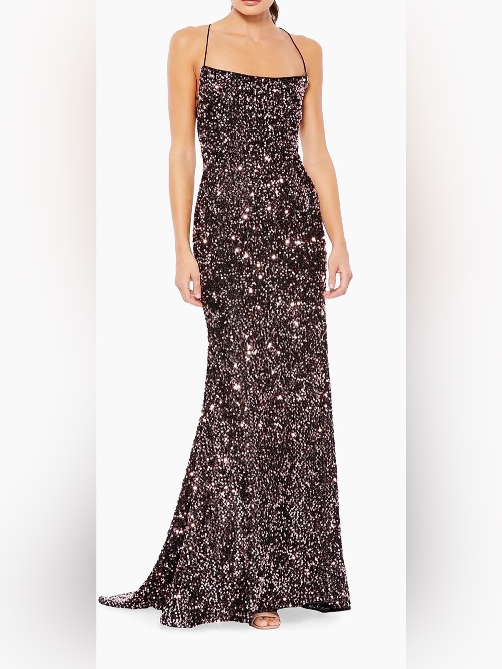 Mac Duggal Ieena Sequined Sheath Gown